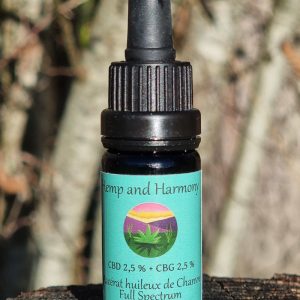 Macérat huileux de CBD 2,5% + CBG 2,5% Full Spectrum BIO Flacon 10ml